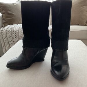Mimosa Italian leather/suede boots - black